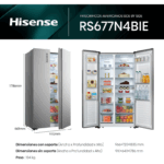 Frigorífico Americano No Frost 519L Inox RS677N4BIE Hisense - Imagen 2