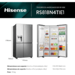 Hisense Frigorífico Americano Side by Side No Frost RS818N4TIE1 632L - Imagen 3