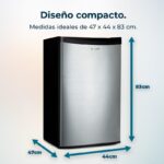 Frigorífico mini 90L Inox Clase de eficiencia energética E Coolmarket TT Origin 90 Bolero Cecotec - Imagen 3