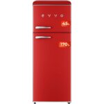 EVVO Frigorífico Rojo Dos Puertas 170L 45L Clase E F45