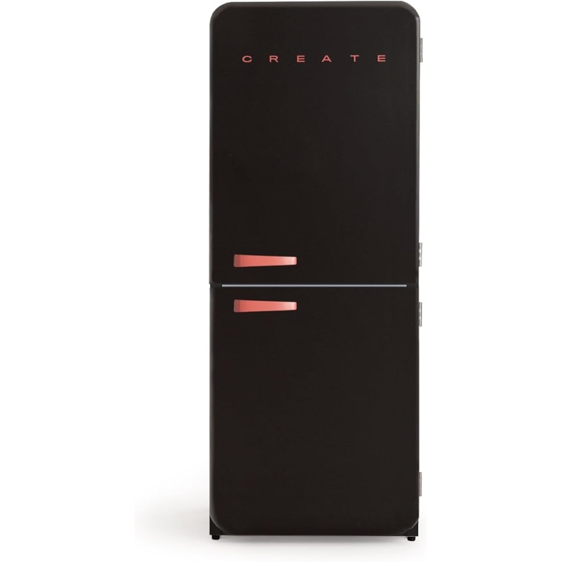 JScE0OjLxT CREATE RETRO FRIDGE COMBI 185 Frigorífico combi 401 L NoFrost Clase energética E Negro Maneta Terracota - Imagen 1