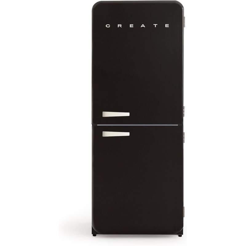 O7wSNWdXGc CREATE RETRO FRIDGE COMBI 185 Frigorífico combi 401 L NoFrost Clase energética E Negro Maneta Blanco Roto - Imagen 1