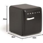 CREATE Frigorífico RETRO FRIDGE 50 48 L Clase energética F 39 dB Negro Maneta Mármol - Imagen 4