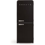 CREATE RETRO FRIDGE COMBI 185 401 L NoFrost Clase energética E Negro Maneta Plata Frigorífico combi