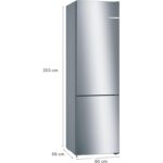Frigorífico combi KGN39VIEB Bosch 368 L No Frost 60 cm Acero inoxidable Clase energética E - Imagen 3