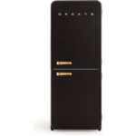 Frigorífico combi RETRO FRIDGE COMBI 185 401 L NoFrost Clase energética E Negro Maneta Oro CREATE