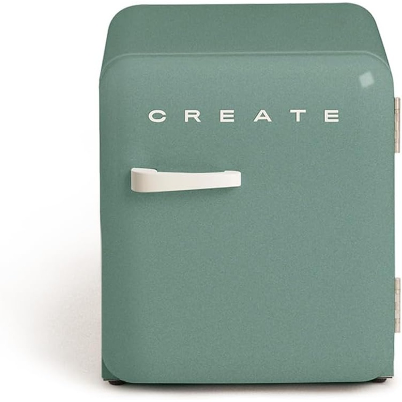 yVCZdPNCDa CREATE Frigorífico RETRO FRIDGE 50 Clase energética F 48 L 39 dB Verde Maneta Blanco Roto - Imagen 1